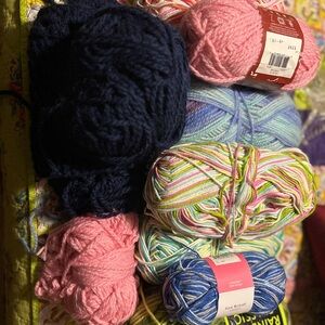 Variety Pack of Multicolor Yarn Skeins - Pink, Navy, Pastel.. over 50 ounces,